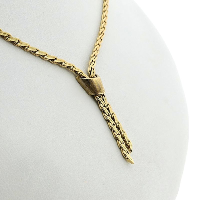 Image 4 of Gold Fantasy Link Necklace with Fixed Pendant; 14 Karat; 43 cm
