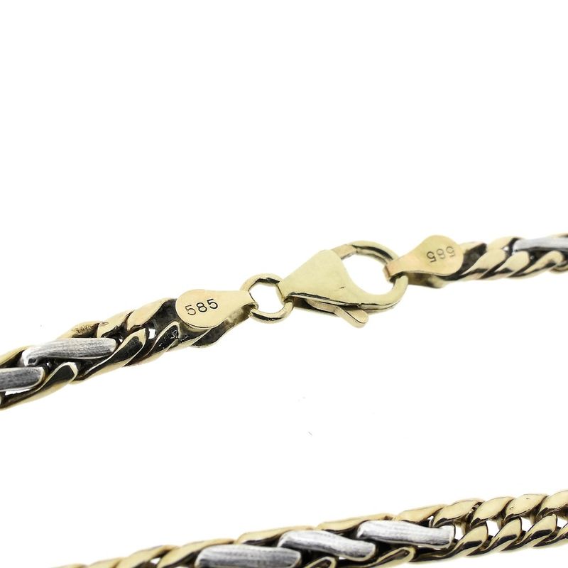 Image 4 of Two-tone gold gourmet link chain | 48 cm