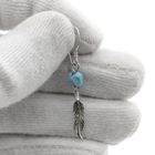 Image 4 of Silver feather earrings with turquoise