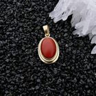 Image 2 of Antique gold pendant with blood coral.