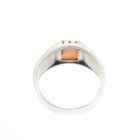 Image 9 of Silver ring with orange zirconia and Maori pattern