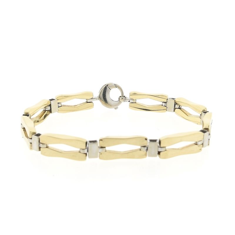 Image 3 of Two-tone gold fantasy link bracelet