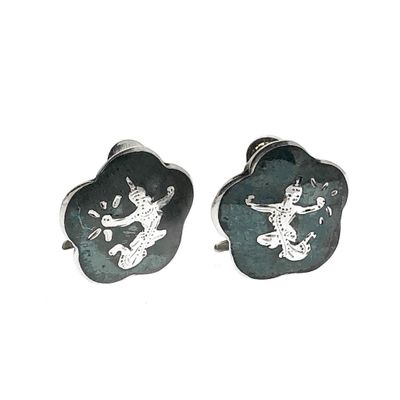 Image 1 of Siam silver clip-on earrings; Goddess Meccalah