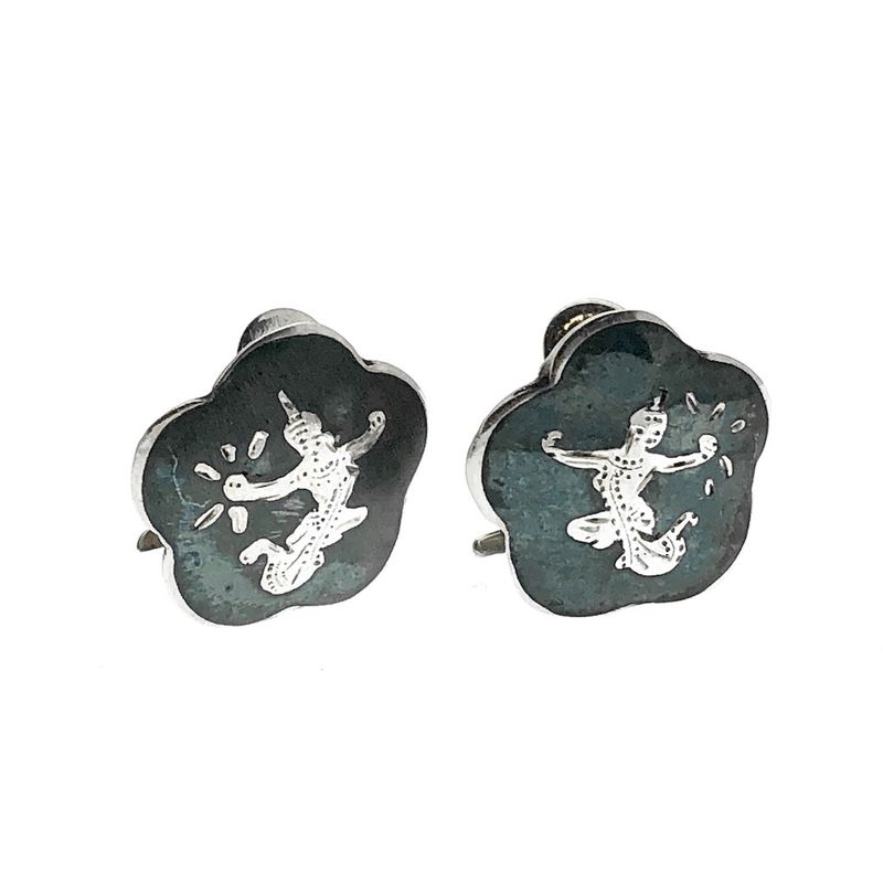 Image 1 of Siam silver clip-on earrings; Goddess Meccalah