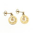 Image 5 of Gold stud earrings with Japanese cherry blossoms