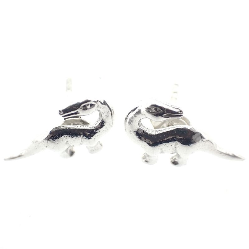 Image 5 of Silver dinosaur stud earrings