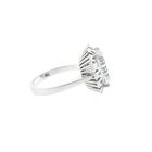 Image 5 of 14K White Gold Ring with Light Blue Zirconia; Size 17.5