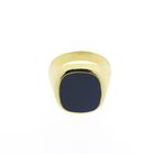 Image 4 of Gold signet ring with blue layered stone