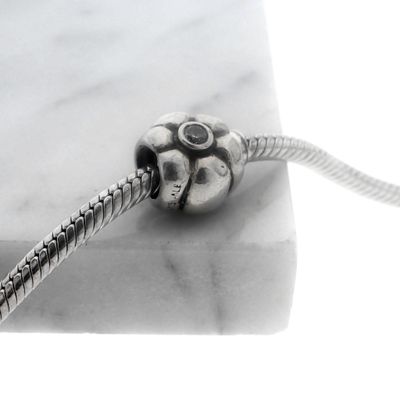 Image 2 of Pandora charm; Silver; Flower