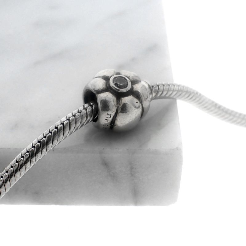 Image 2 of Pandora charm; Silver; Flower
