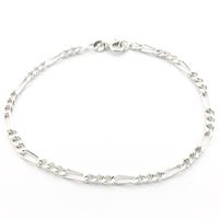 Silver bracelet; Figaro link | 18.5 cm
