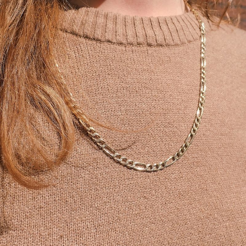 Image 2 of Gold Figaro link chain | 59.5 cm