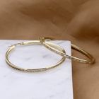 Image 2 of Gold earrings with zirconia; Ø 51.5 mm