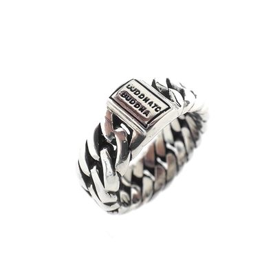 Image 1 of Silver Buddha to Buddha ring chain small