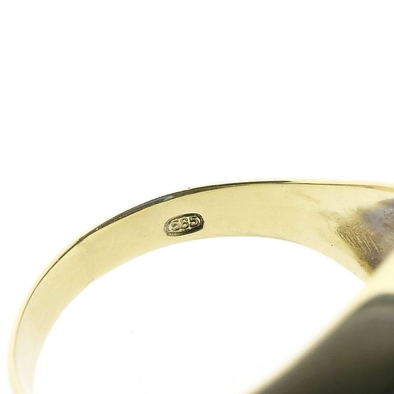 Image 6 of Gold signet ring with synthetic sapphire