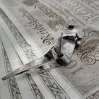 Image 2 of Silver abstract brooch with zirconia stones