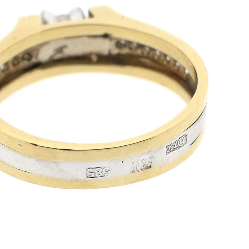 Image 4 of Two-tone gold ring with diamond; 0.21 ct.