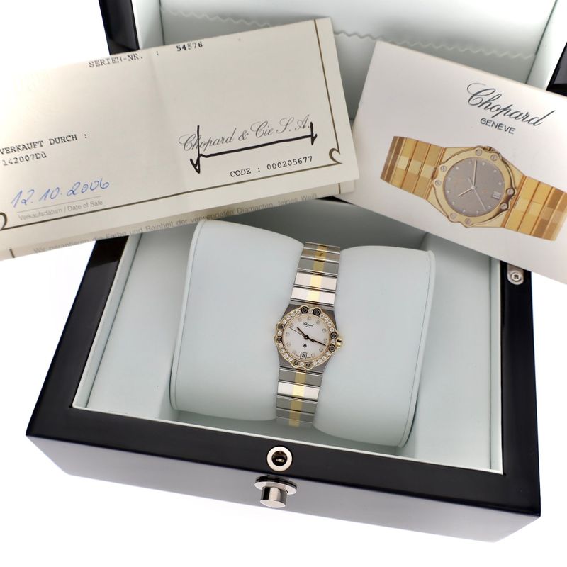 Image 13 of Chopard St. Moritz 8024; 18k Gold/Steel Women’s Watch with Diamonds