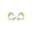 Image 10 of Two-tone gold hinged hoop earrings, pavé, with diamonds; approx. 0.51 ct.