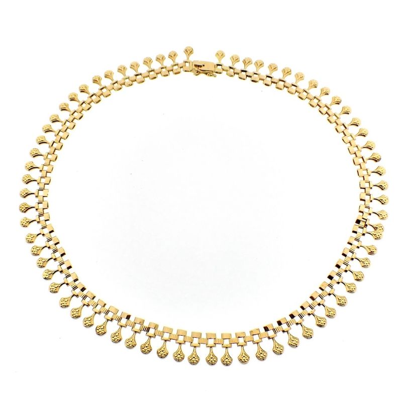 Image 1 of 18-karat gold Bismarck/fantasy link necklace | 44 cm