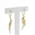 Image 3 of 8-karat bicolor parrot earrings