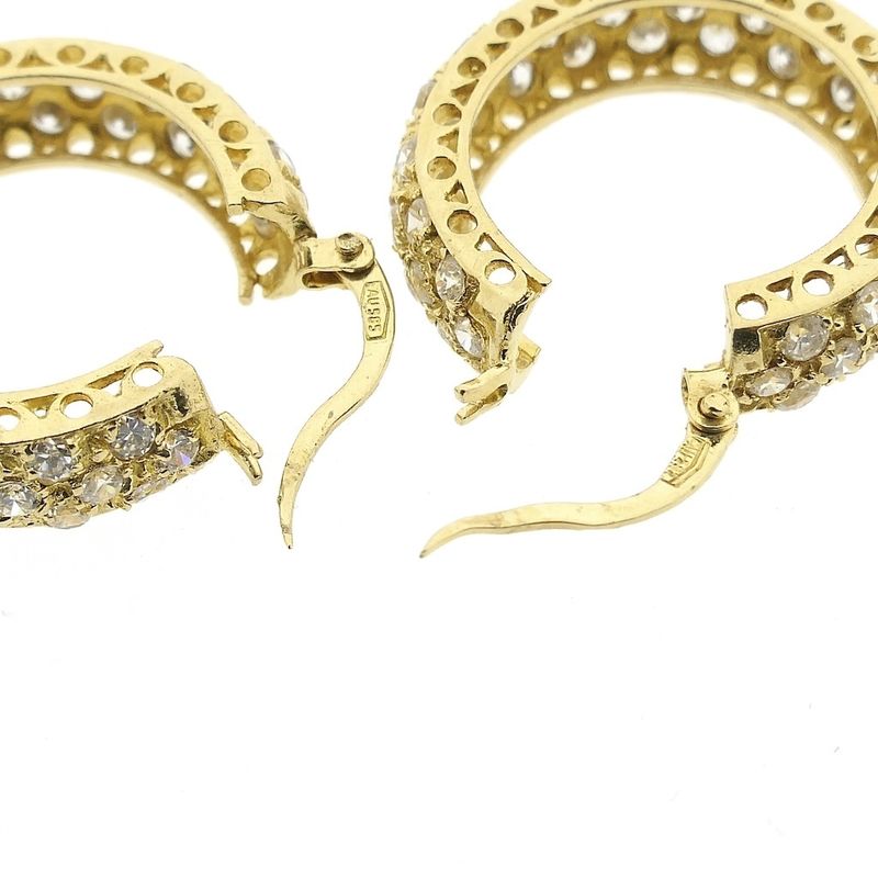 Image 7 of Gold earrings with zirconia | Ø 23.5 mm