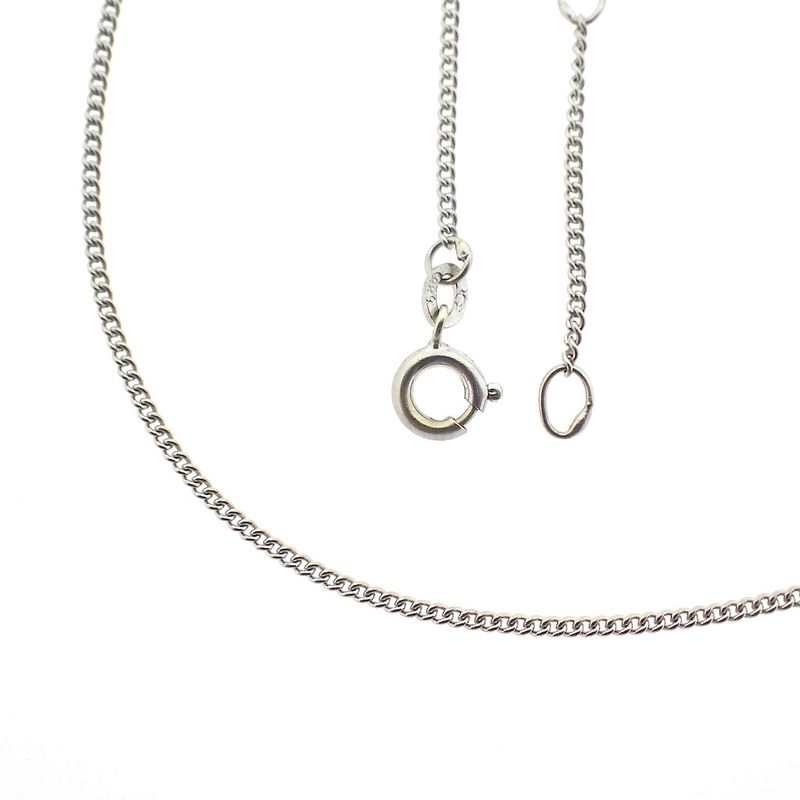 Image 1 of White gold gourmet link necklace | 37-40 cm