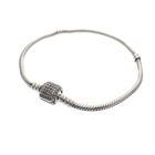 Image 1 of Pandora bracelet; Silver; Sparkling snake chain with pavé clasp | 19 cm