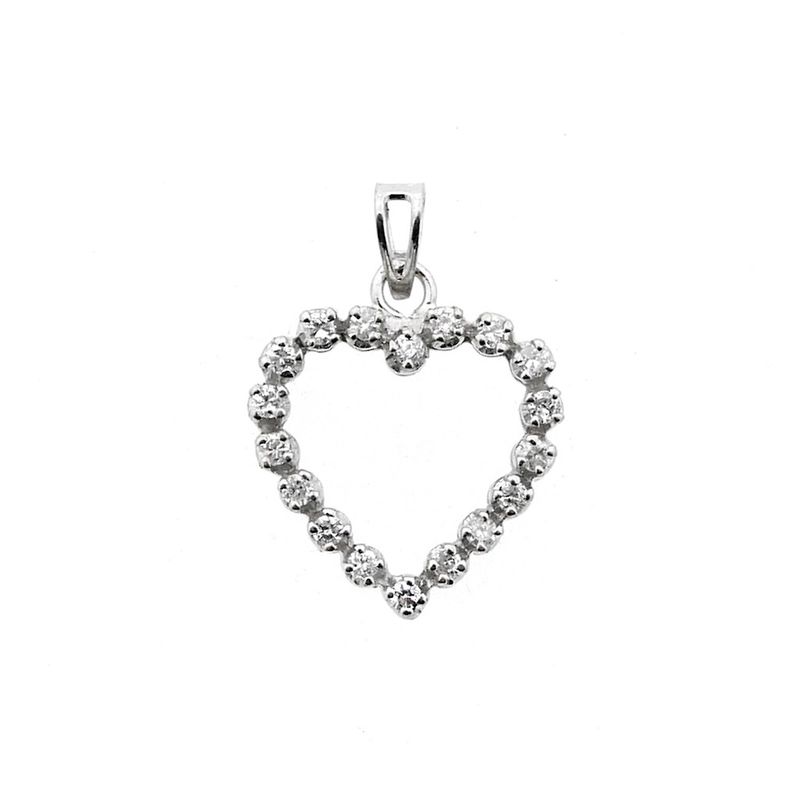 Image 1 of White gold heart pendant with diamonds | 0.36 ct.