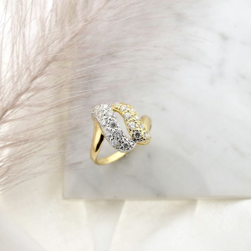 Image 2 of Two-tone gold ring set with zirconia
