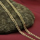 Image 2 of Gold flat gourmet link chain | 50 cm