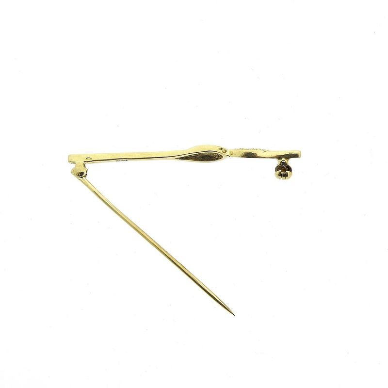 Image 6 of Gold brooch with diamonds; 0.06 ct.