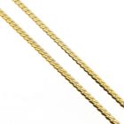 Image 3 of Gold flat gourmet link chain with fixed pendant and diamond