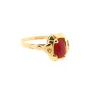 Afbeelding 4 van 18 Krt. antiek gouden ring met bloedkoraal