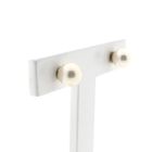 Image 3 of Gold stud earrings with cultured pearl