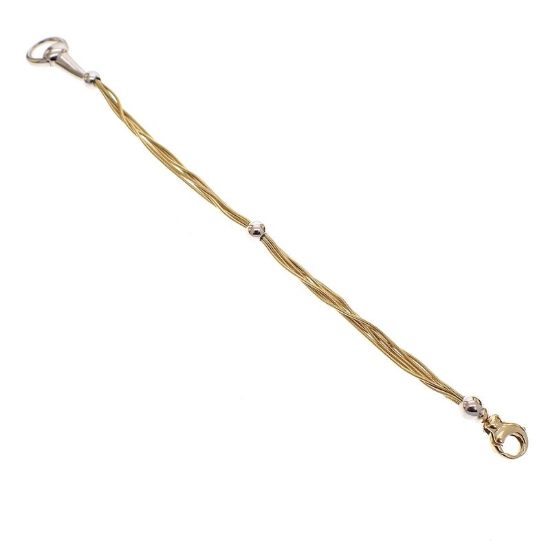 Image 6 of Two-tone gold snake link bracelet; Cetas