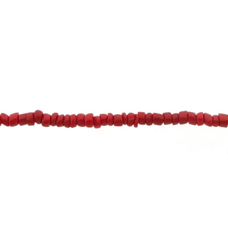 Image 8 of Vintage red coral beaded necklace with gold clasp | 93 cm