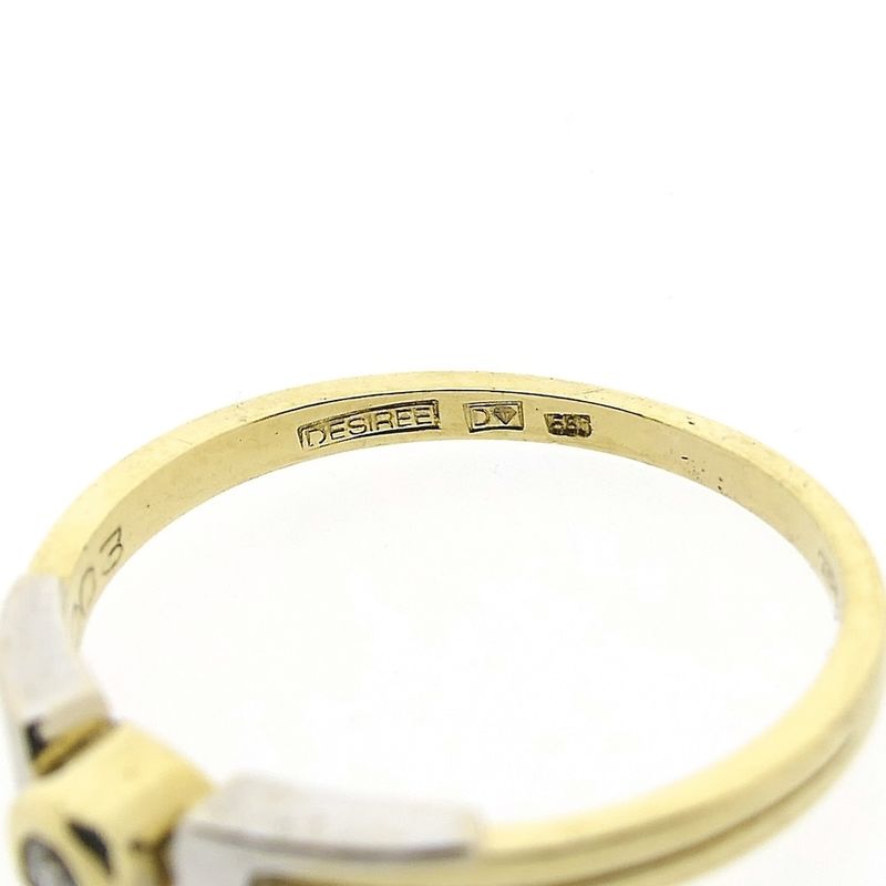 Image 6 of Desiree bicolor gold solitaire ring with diamond 0.03 ct.