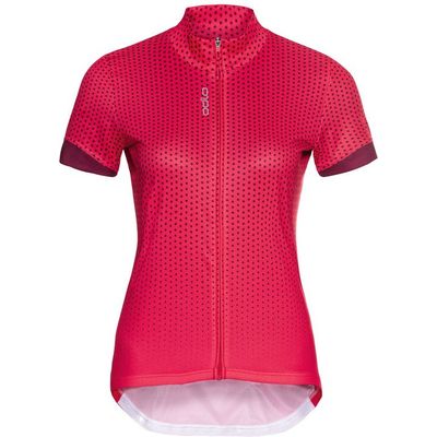 Afbeelding van Odlo Fietsshirt Dames - Kleur Paradise Pink - raspberry fudge - Maat XS