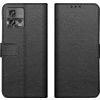 Afbeelding van Motorola Edge 30 Fusion Bookcase hoesje - Just in Case - Effen Zwart - Kunstleer