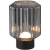 Afbeelding van REALITY LORD - Tafellamp - Zwart mat - incl. 1x SMD 2W - Touch functie - Oplaadbaar - Rook glas