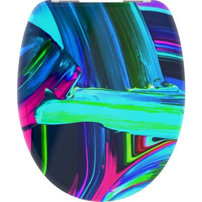 Afbeelding van SCHÜTTE WC-Bril 82191 NEON PAINT - Duroplast - Soft Close - Verchroomde Scharnieren - Decor - 1-zij