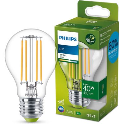 Afbeelding van Philips LED lamp Transparant - 40 W - E27 - warmwit licht