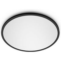 Philips Superslim plafonnière - zwart - klein - warmwit licht - 15 W