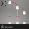 Afbeelding van BRILONER - KIKI - LED accu vloerlamp, in hoogte verstelbaar, dimbaar, USB-C, metaal wit, 3000 Kelvin