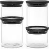 Afbeelding van Brabantia Voorraadpotten - Stapelbaar - 2x 0.3 l & 2x 0.6 l - Dark Grey
