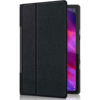 Lenovo Yoga Tab 11 Bookcase hoesje - Just in Case - Effen Zwart - Kunstleer