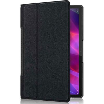 Afbeelding van Lenovo Yoga Tab 11 Bookcase hoesje - Just in Case - Effen Zwart - Kunstleer