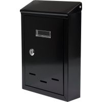 VOREL Brievenbus met 2 sleutels - zwart - 28,5x20x6 cm