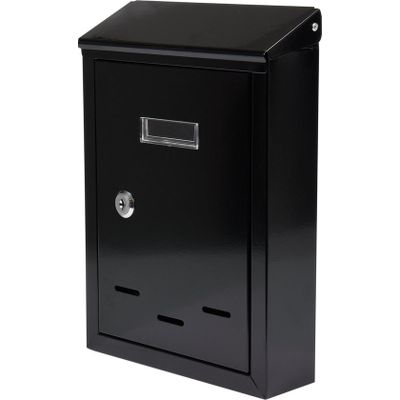 Afbeelding van VOREL Brievenbus met 2 sleutels - zwart - 28,5x20x6 cm